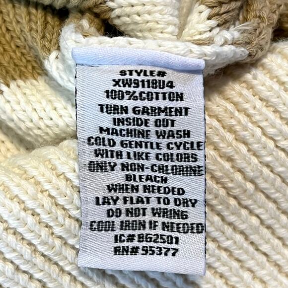 NWT Sanctuary Sanctuary Tan Cream Striped Zip-Up Cardigan Sweater Size Small - Picture 10 of 10